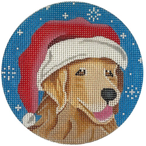 Golden Retriever Santa Painted Canvas Pepperberry Designs 