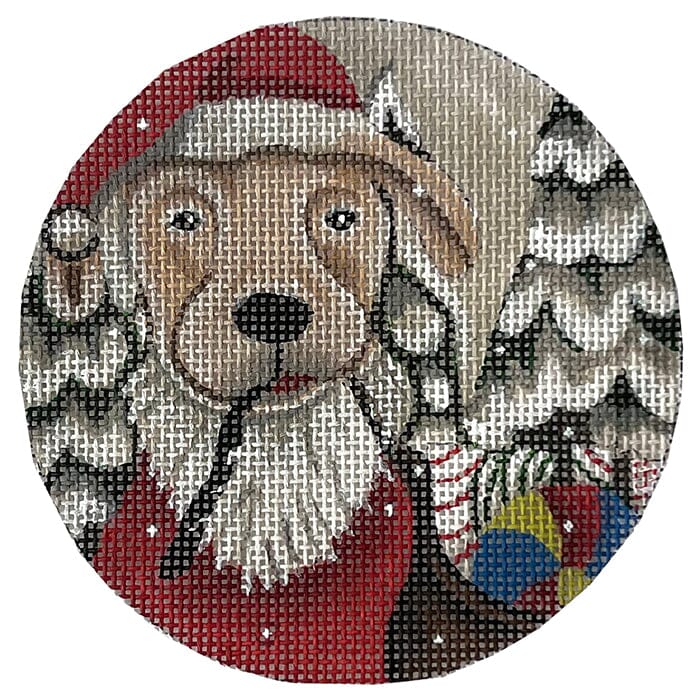 Golden Santa Hat Painted Canvas CBK Needlepoint Collections  - 1