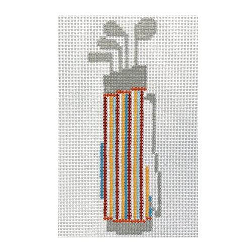 Golf Bag Stripes Painted Canvas Pippin  - 1