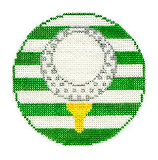 Golf Ball Round Painted Canvas Rachel Donley 
