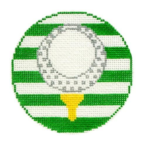 Golf Ball Round Painted Canvas Rachel Donley 
