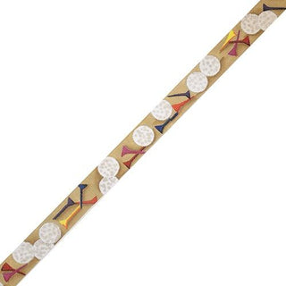 Golf Balls and Tees Collage Belt   Khaki Painted Canvas The Meredith Collection 
