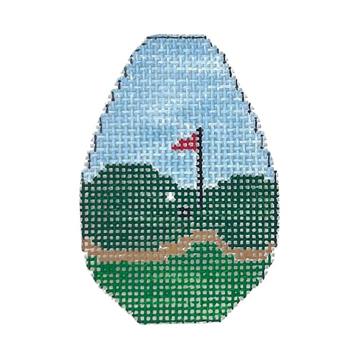 Golf Green with Flag Key Chain Painted Canvas The Meredith Collection 