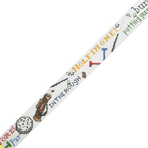 Golf Lingo Belt Painted Canvas The Meredith Collection  - 1