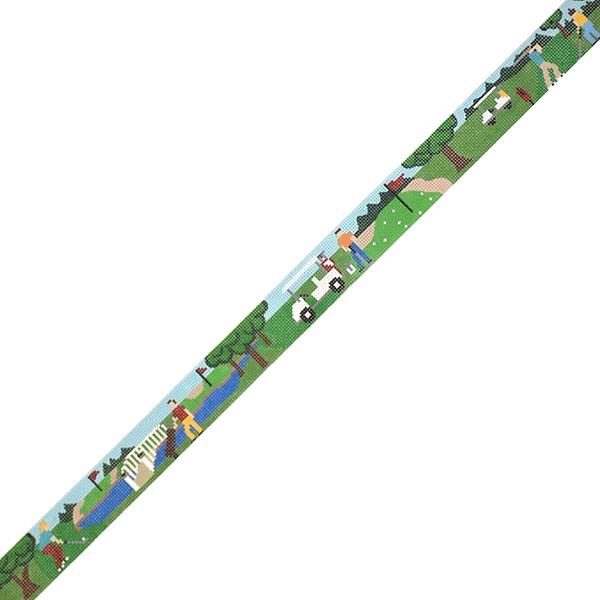 Golf Scene Belt Painted Canvas The Meredith Collection 