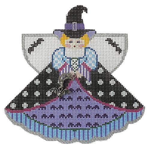 Gone Batty Witch Angel Painted Canvas Painted Pony Designs  - 1