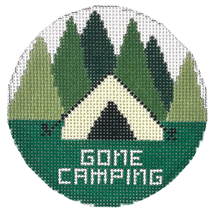 Gone Camping with Tent & Trees Painted Canvas KCN Designers 
