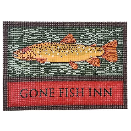 Gone Fish Inn Painted Canvas Cooper Oaks Design  - 1