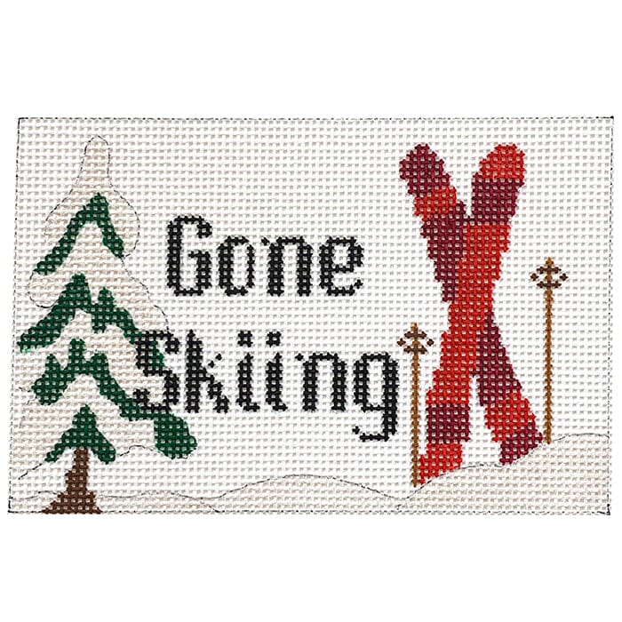 Gone Skiing Painted Canvas All About Stitching/The Collection Design 