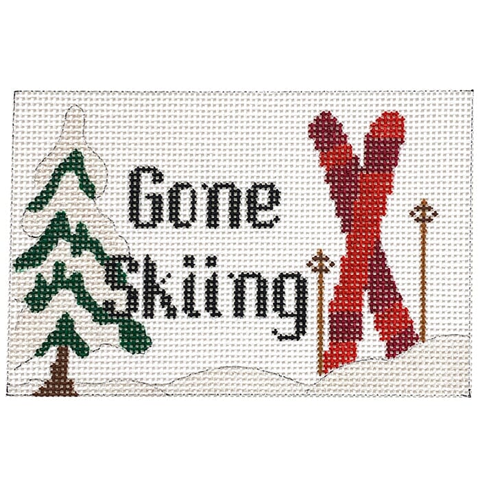 Gone Skiing Painted Canvas All About Stitching/The Collection Design  - 1