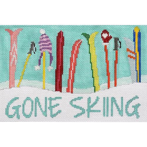 Gone Skiing Painted Canvas CBK Needlepoint Collections 