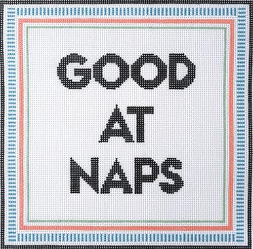 Good at Naps Painted Canvas Pewter & Pine 