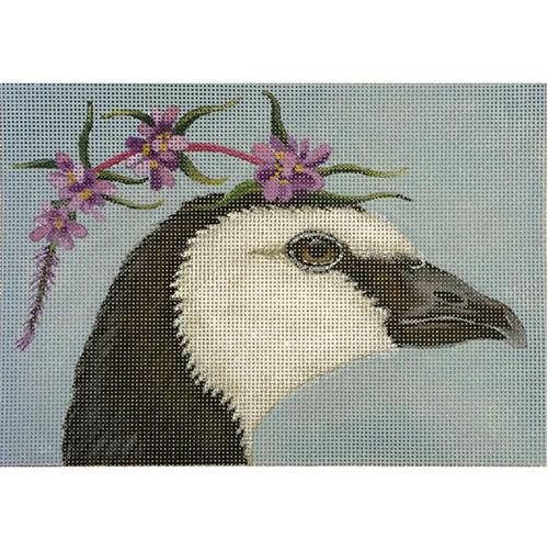 Goose with Purple Flowers Painted Canvas Melissa Shirley Designs 