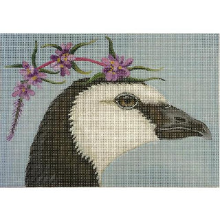 Goose with Purple Flowers Painted Canvas Melissa Shirley Designs 
