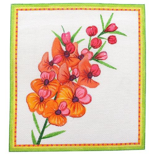 Gorse Bitter Pea Painted Canvas Kate Dickerson Needlepoint Collections  - 1