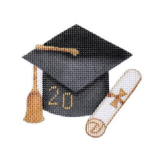 Graduation Cap   Black Painted Canvas Burnett & Bradley 

