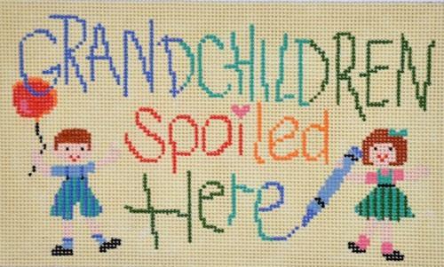 Grandchildren Spoiled Here Painted Canvas CBK Needlepoint Collections  - 1