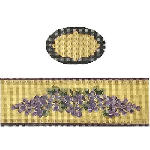 Grape Basket Hinged Box with Hardware Painted Canvas Funda Scully 