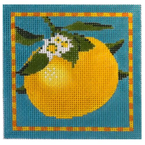Grapefruit Painted Canvas The Plum Stitchery  - 1