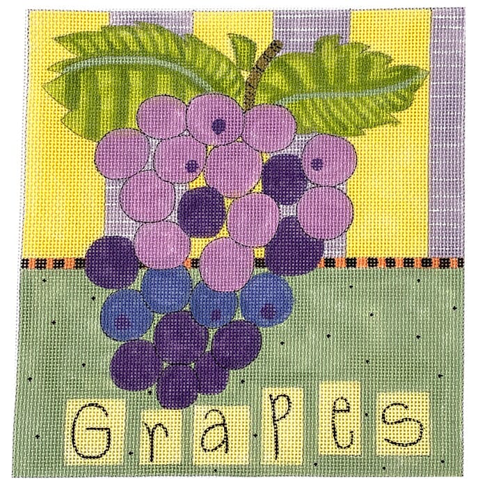 Grapes Fruit Painted Canvas ditto! Needle Point Works 
