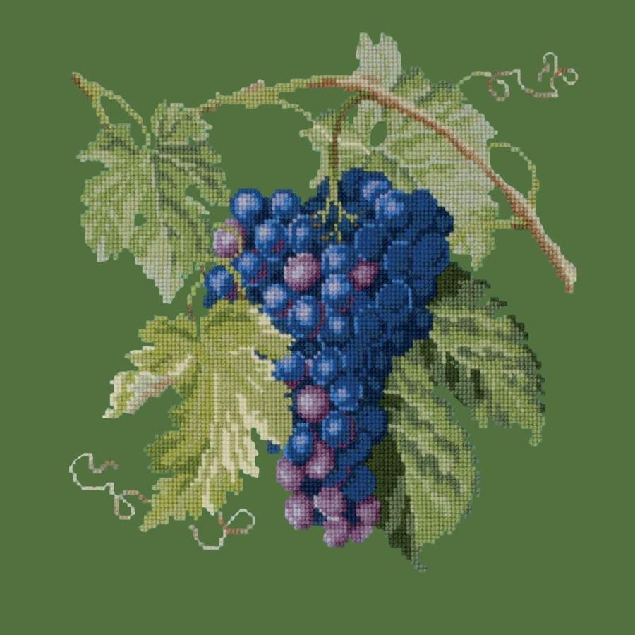 Grapes Needlepoint Kit Kits Elizabeth Bradley Design Dark Green 
