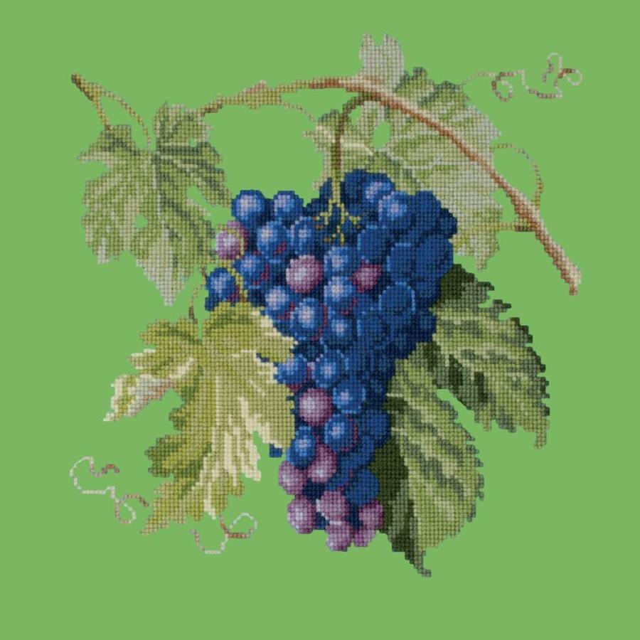 Grapes Needlepoint Kit Kits Elizabeth Bradley Design Grass Green 