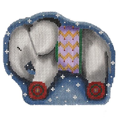Gray Elephant on Wheels Painted Canvas Associated Talents  - 1