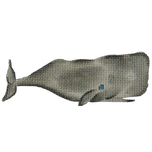 Gray Whale Profile Painted Canvas All About Stitching/The Collection Design 