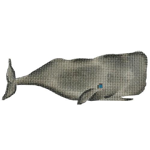 Gray Whale Profile Painted Canvas All About Stitching/The Collection Design  - 1
