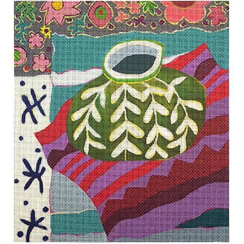 Green Bowl Multicolor Background Painted Canvas Melissa Shirley Designs 
