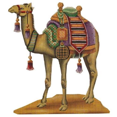 Green Camel Painted Canvas Rebecca Wood Designs  - 1