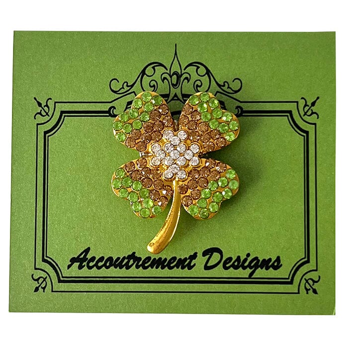 Green Clover 4 Leaf Crystal Needleminder Accessories Accoutrement Designs  - 1