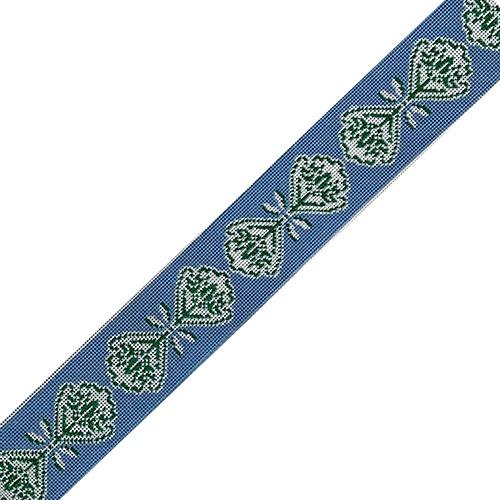 Green Flower Guitar Strap Painted Canvas Anne Fisher Needlepoint LLC  - 1