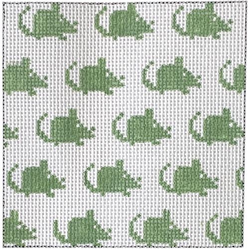 Green Mice Square Painted Canvas Hello Tess 