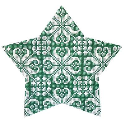 Green Nordic Star All-Over Painted Canvas Kirk & Bradley 