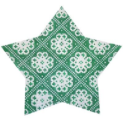 Green Nordic Star Trellis Painted Canvas Kirk & Bradley  - 1