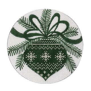 Green Ornament Painted Canvas Love You More 
