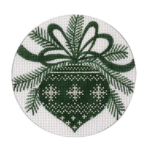 Green Ornament Painted Canvas Love You More  - 1