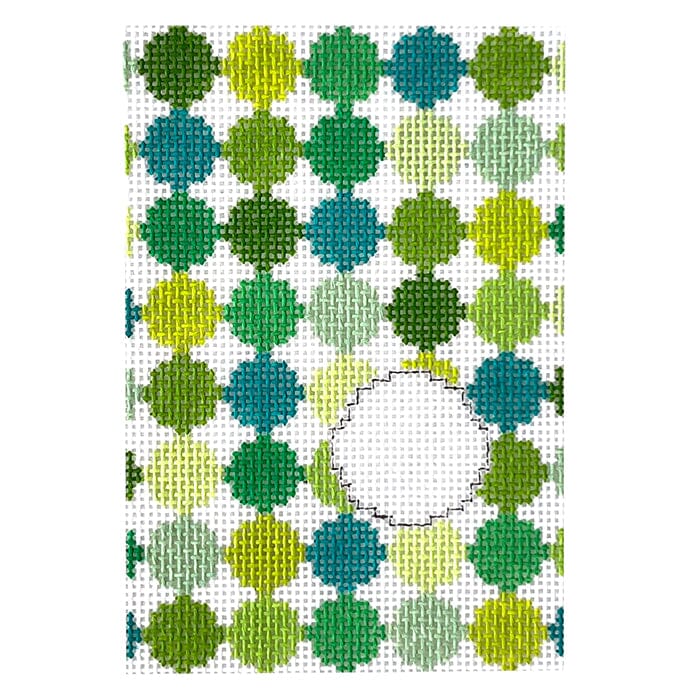 Green Sampler Passport Insert Painted Canvas Elizabeth Crane Swartz Designs  - 1