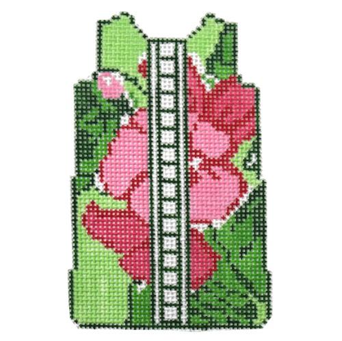 Green Shift on 14 Painted Canvas Two Sisters Needlepoint  - 1