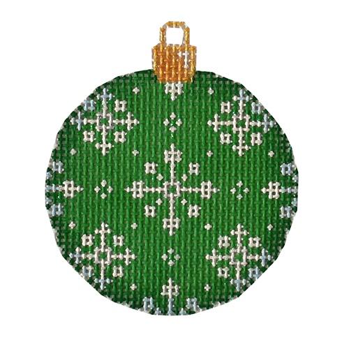 Green Snowflake Repeat Mini Ball Painted Canvas Associated Talents 