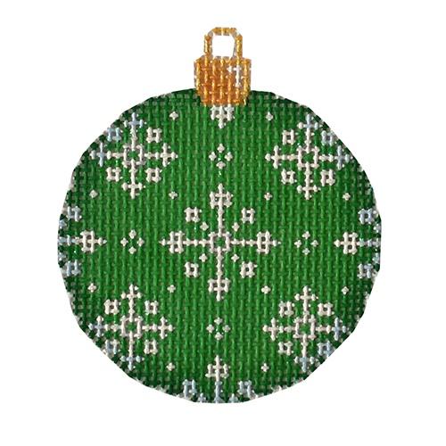 Green Snowflake Repeat Mini Ball Painted Canvas Associated Talents  - 1