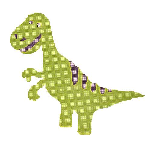 Green Tyrannosaurus Dinosaur Painted Canvas A Stitch in Time 