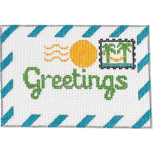 Greetings Beach Letter - Blank Painted Canvas Rachel Donley 