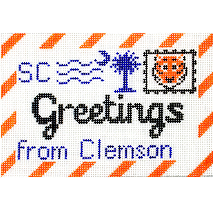 Greetings From Clemson Letter Painted Canvas Rachel Donley 
