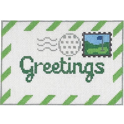 Greetings Golf Course Letter - Blank Painted Canvas Rachel Donley 