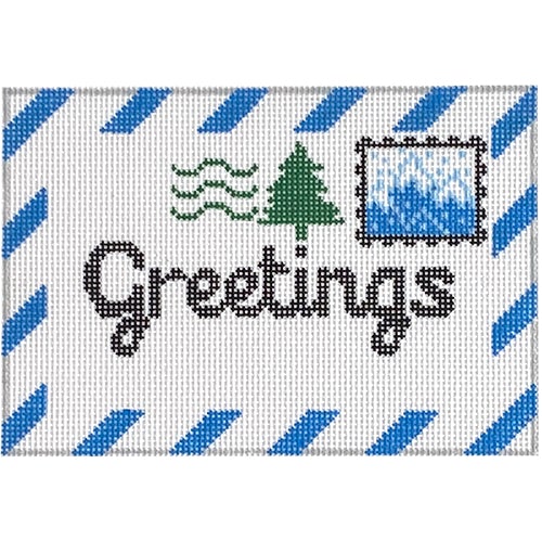 Greetings Mountain Letter   Blank Painted Canvas Rachel Donley 
