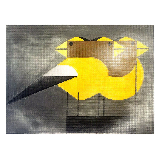 Gregarious Grosbeaks Painted Canvas Charley Harper 