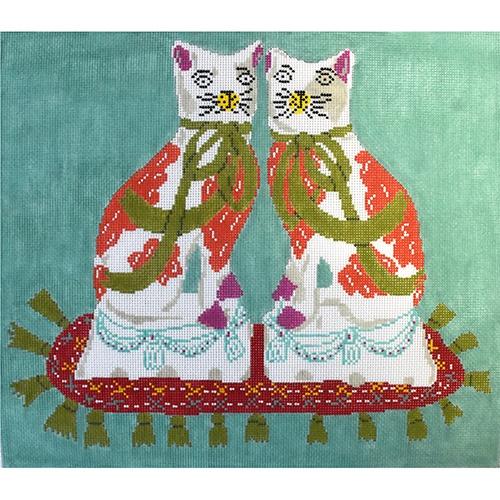 Gretchen & Heidi Painted Canvas The Plum Stitchery 