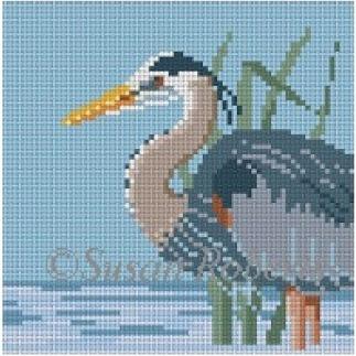 Grey Heron Painted Canvas Susan Roberts Needlepoint Designs, Inc. 